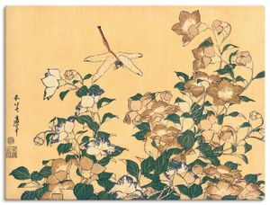 ARTland Leinwandbild Chinesische Glockenblume und Libelle Größe: 60x45 cm