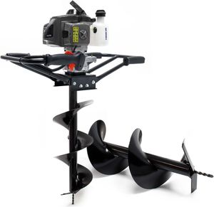 Wiltec sada benzínový šnek 2 osoby se šnekem 250, 300 mm, 2,2 kW 3 hp 63,3ccm Kolíkový vrták Šnek do rostliny