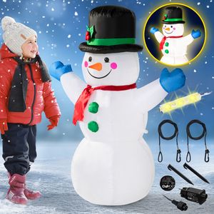 Monzana Aufblasbarer Schneemann XL 120cm LED Beleuchtet Befestigungsmaterial IP44 Außen Witterungsbeständig Weihnachtsdeko Weihnachtsfigur Christmas