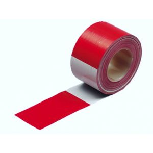 Absperrband Flatterband extrem reißfest rot weiß 50m