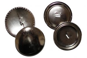 Überziehbare Knöpfe, 38mm - 10 Stück, Knopfrohlinge aus Metall
