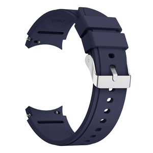 Sport Ersatz Armband für Samsung Galaxy Watch 4 44 mm Silikon Band Loop, Farbe:Mitternachtsblau