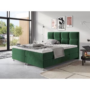 Boxspringová postel 160x200 CAMRIN - zelená + topper
