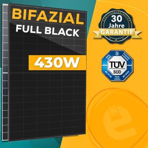 2x 430W bifazial Glas-Glas Full Black Solarmodul