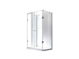 Glaszentrum Hagen - 90x120x90x195 cm - Ares U-Duschkabine Dusche Duschabtrennung - 8mm - ESG Glas mit Duschwanne + Siphon