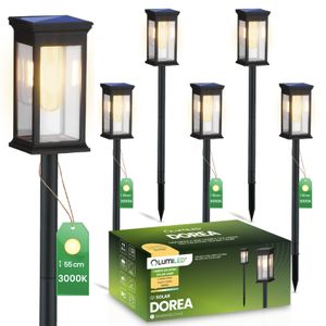 LUMILED 6 sztuk lamp solarnych do zewnętrznych ogrodowych lamp solarnych z jasnym wolframowym ciepłym białym światłem IP44 słoneczna dekoracja ogrodowa do patio ścieżka trawnik podwórko