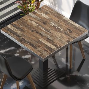 BRASIL | Gastro Tischplatte | B:T 80 x 80 cm | Vintage Old | Quadratisch | Gastro Tischplatte
