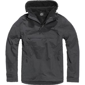 Brandit - Windbreaker schwarz mit Kapuze Regenjacke Herren Übergröße Größe M