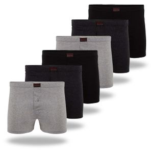 TEXEMP 6er Pack Herren Boxershorts Unterhose Unterwäsche Baumwolle Uni Trunks | 4XL