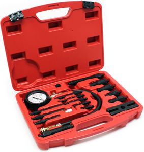 Wiltec meradlo kompresie 0-70 bar pre dieselové motory TDI a CDI Tester kompresie 17-dielna sada v kufríku Tester kompresie Meracie zariadenie