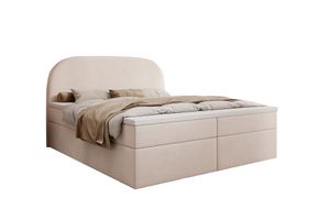 MyBed Zen box spring bed Čalouněná postel Čelo postele Úložný prostor 160x200 Kapesní matrace H4 Topper Béžový samet