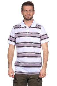 Herren Poloshirt Sommer Polo-Hemd Kurzarm gestreift, Weiß XL
