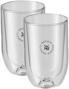 WMF Barista Latte Macchiato Kaffeegeschirr Set, 2 Gläser, Doppelwandiges hitzebeständiges Glas, Stilvolles Design, kein Kondenswasser, Spülmaschinengeeignet, 0951722040