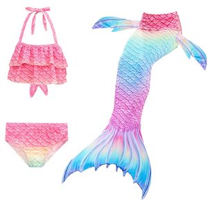 Mädchen Meerjungfrau Schwänze mit Bikini 3pcs-Kinder Meerjungfrau Schwimmen Kostüm