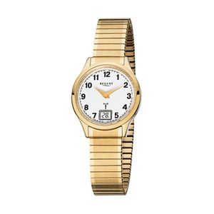 Regent Edelstahl Damen Uhr FR-208 Funkuhr Armband gold D2URFR208