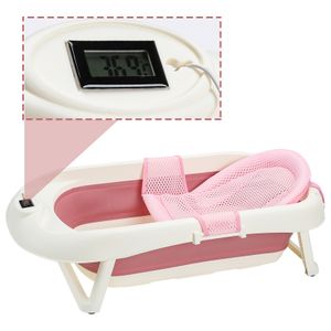 Jopassy Baby Badewanne Reisebadewanne Babywanne Ergonomische Faltbare mit Thermometer