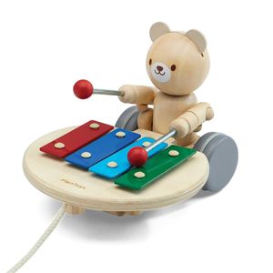 PlanToys Holzspielzeug Musikalischer Bär zum Nachziehen