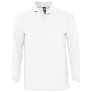 SOLS Herren Winter II Pique Langarm-Shirt / Polo-Shirt, Langarm PC329 (L) (Weiß)