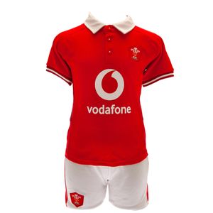 Wales RU - Dětské tričko a kraťasy TA10957 (86) (červená/bílá)