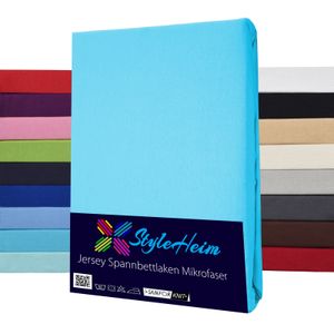Styleheim Mikrofaser Spannbettlaken Jersey  in Farbe Türkis,  Größe 180 x 200 - 200 x 200 cm