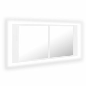 LED-Bad-Spiegelschrank Weiß 100x12x45 cm Acryl