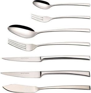 Echtwerk Avelino Tafelbesteck, 42-tlg., Tafel Besteck, Essbesteck, Messer, Besteckset, Edelstahl, Silber, EW-BS-0520