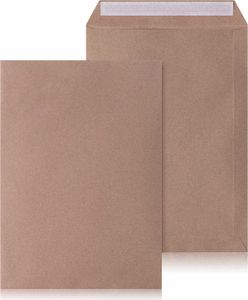 LOGIC PACK Briefumschläge DIN C4 Selbstklebend Kuvert Braun 229x324mm 25 Stück