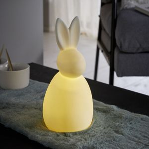 Dekofigur Hase "White" aus Porzellan, weiß, mit LED Beleuchtung, 21 cm hoch, Osterdeko, Osterhase, Hasenfigur