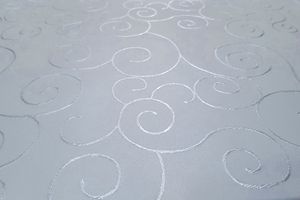 Tischdecke 130x130 cm weiß damast Ornamente Mitteldecke bügelfrei fleckenabweisend