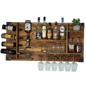 Creative Cooper Drevená polica s dávkovačom nápojov | Nástenný dávkovač alkoholu | 120x60x14 cm | Vintage & Rustic | Whisky, Gin, Schnapps | Darček pre barmana | Nástenný bar do obývačky