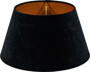 Lampenschirm Velours Schwarz rund innen Gold 40-30-22cm