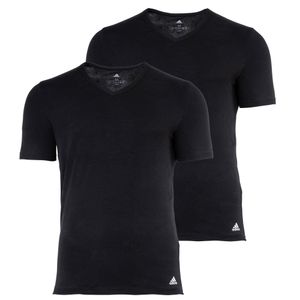 adidas Herren T-Shirt, 2er Pack - Active Flex Cotton, V-Ausschnitt, uni Schwarz 2XL