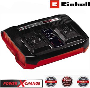 Original Einhell Ladegerät Power X-Twincharger 3A -Change (Li-Ion, gleichzeitiges Laden von 2x 18V Akkus
