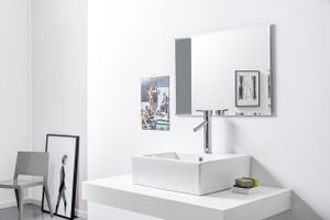 Homestyle Facettenspiegel 80 x 80 cm Rahmenlos quadratisch Wandspiegel Facettenschliff Mirror