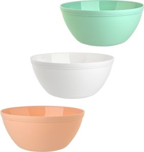 3er Set Schalen Müslischalen Dessertschalen Salatschale Suppenschale Reisschale Bowl bunt aus Kunststoff BPA-frei groß 900 ml