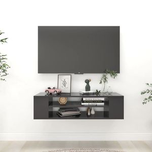 Einzigartig TV-Tisch CLORIS - Wohnzimmer TV-Hängeschrank Grau 100x30x26,5 cm - Holzwerkstoff - Fernsehschrank - GEWICHT:11,5 Möbel#9820