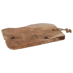 Home Styling Collection Holzbrett Servierbrett Schneidebrett aus Teakholz rustikal 35x18,5x2 cm