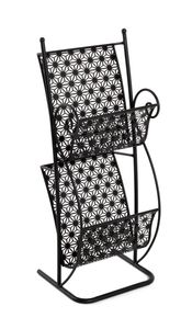 Haku Zeitungsständer, schwarz - Maße: 31 cm x 27 cm x 80 cm; 19594