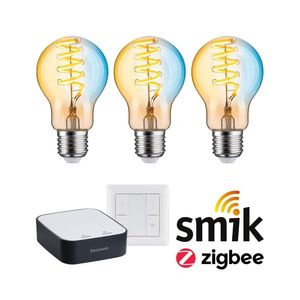 Paulmann Smartes Zigbee 3.0 LED Starter Set Smik E27 - Birne A60 3x 7,5W 600lm tunable white