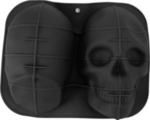 Totenkopf-Backform, weiches Silikon, Halloween-Skelettkopf-Kuchenform für Kuchen, Kekse, Schokolade, Süßigkeiten, Eis