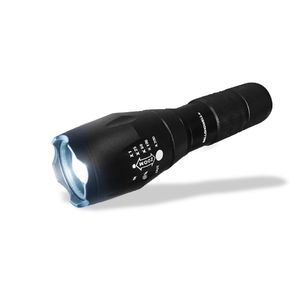 Tac Light LED Taschenlampe - extra hohe Leistung - Wasser- und schmutzabweisend - 5 Lichtmodi inkl. blendendem Schocklicht - extrem hell - Flugzeugaluminium - ideal für Camping, Wandern, Angeln uvm.