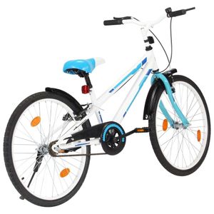 detský bicykel vidaXL 24 palcov Modrá a biela