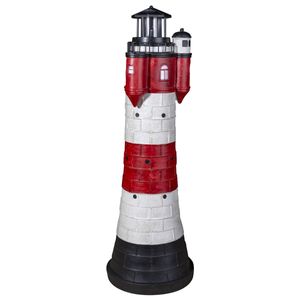 Leuchtturm Roter Sand Solar Leuchtturm 80 cm Maritime Deko LED Beleuchtung Gartendeko Maritim