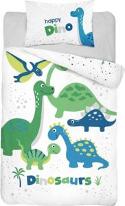 DETEXPOL Bambusové obliečky do postieľky Dinosaurus blue  Bavlna, Bambus, 100/135, 40/60 cm