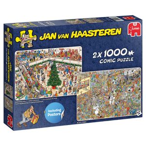 JUMBO 20033 Jan van Haasteren Einkaufen vor den Feiertagen 2x1000 Teile Puzzle