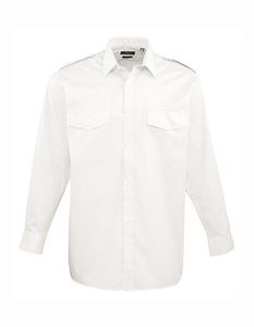 Premier Workwear Herren Piloten Hemd langarm PR210 white 42 (16H)