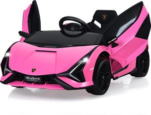 Lamborghini 12 V Kinder Elektroauto Sian FKP 37, mit 2,4 Ghz Fernbedienung & Sicherheitsgurt, Kinderauto, Kinderfahrzeug mit Licht & Musik & Hupe, Elektrofahrzeug (Rosa) Lamborghini 12 V Kinder Elektroauto Sian FKP 37, mit 2,4 Ghz Fernbedienung & Sicherheitsgurt, Kinderauto, Kinderfahrzeug mit Licht & Musik & Hupe, Elektrofahrzeug (Rosa)