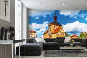Vlies Fototapete ALTES RATHAUS BAMBERG 375 x 250 cm (inkl. Kleister) - Vlies Tapete, Wandtapete, Wandbilder - Tapete für Wohnzimmer Schlafzimmer, Büro, Küche - Montagefertig