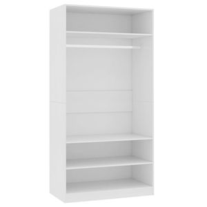 vidaXL Kleiderschrank Weiß 100×50×200 cm Holzwerkstoff