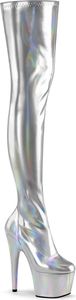 ADORE-3000HWR Damen Boots von Pleaser, Silber  , EU 39, US 9